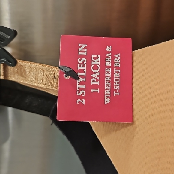 💕VINCE CAMUTO💕 Wire Free Bra & T-Shirt Bra (2 Pack) ~ Black & Nude 34C NWT - Picture 7 of 9